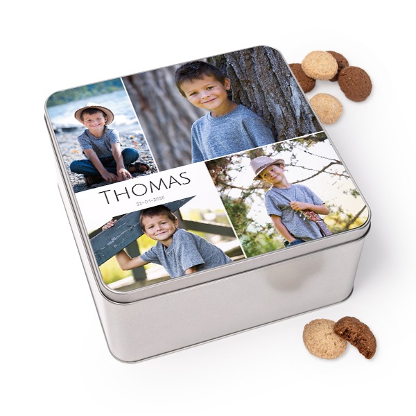 Koekjestrommel vierkant met Generous koekjes Koekjestrommel vierkant met Generous koekjes