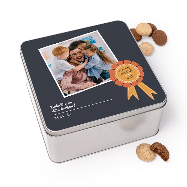 Koekjestrommel vierkant met Generous koekjes