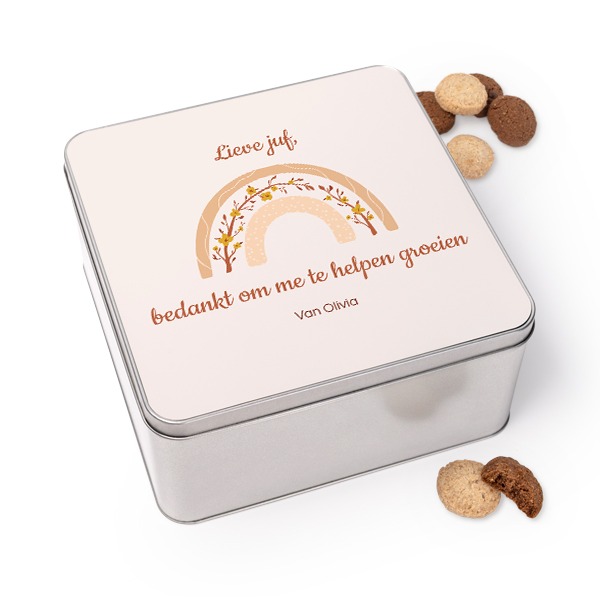 Koekjestrommel vierkant met Generous koekjes