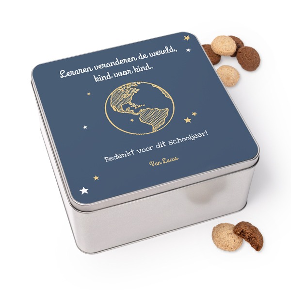 Koekjestrommel vierkant met Generous koekjes