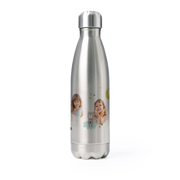 Trinkflasche Edelstahl Grau
