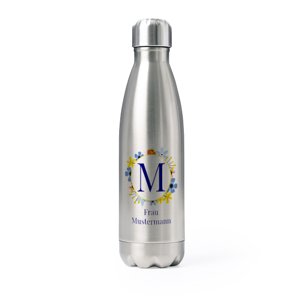 Trinkflasche Edelstahl Grau