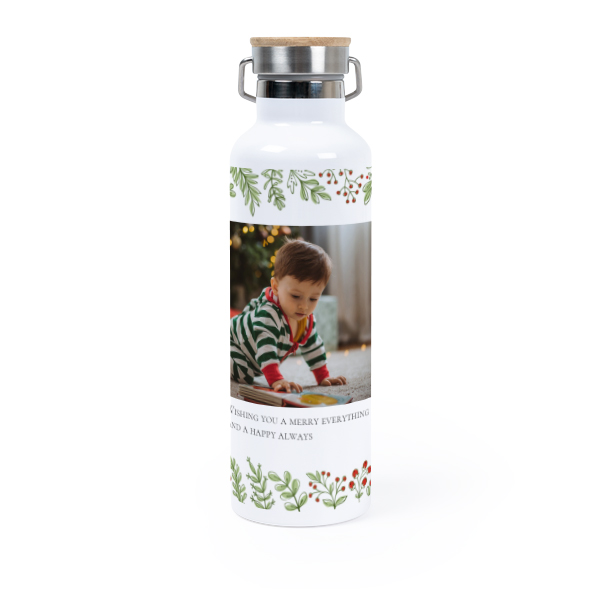 Thermos flask with bamboo lid 75 cl