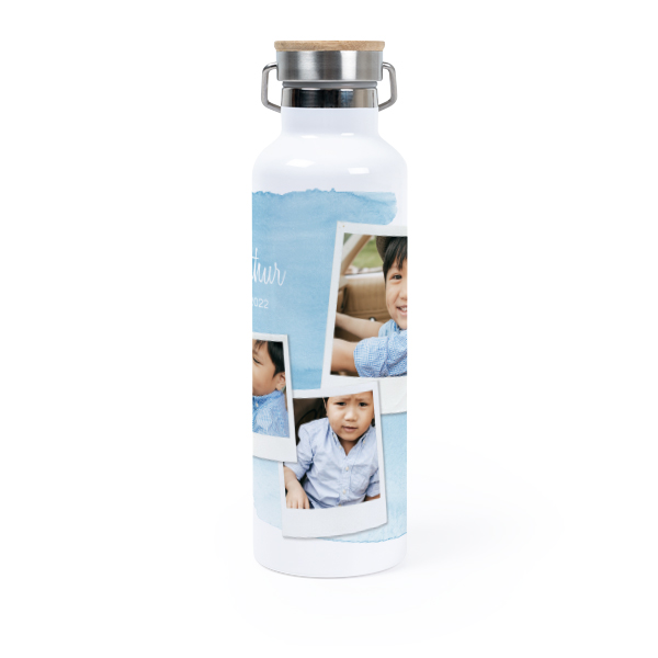 Bouteille isotherme 75 cl avec capuchon en bambou