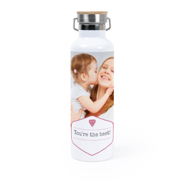 Bouteille isotherme 75 cl avec capuchon en bambou Bouteille isotherme 75 cl avec capuchon en bambou