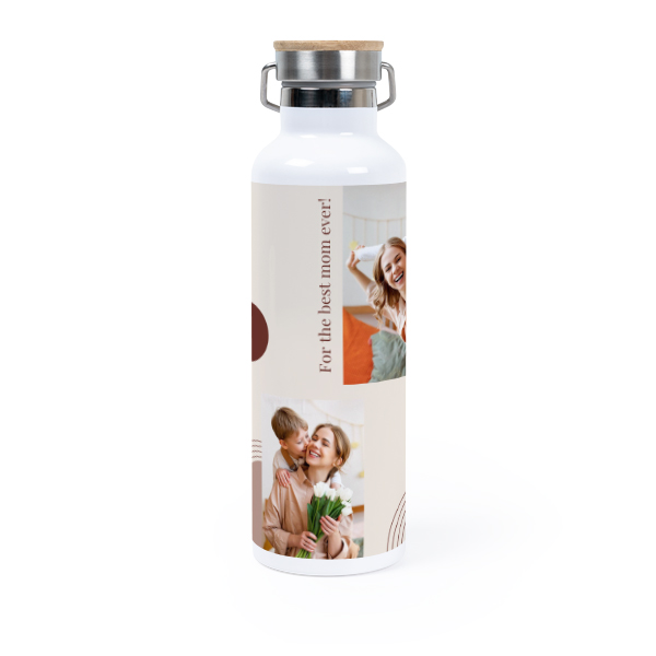 Thermosflasche mit Bambusdeckel (750 ml)