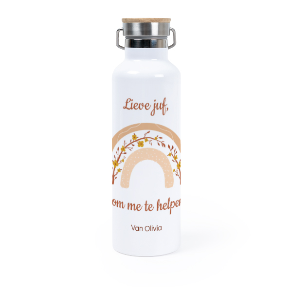 Thermosfles met bamboe deksel 75 cl