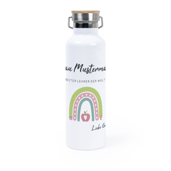 Thermosflasche mit Bambusdeckel (750 ml)