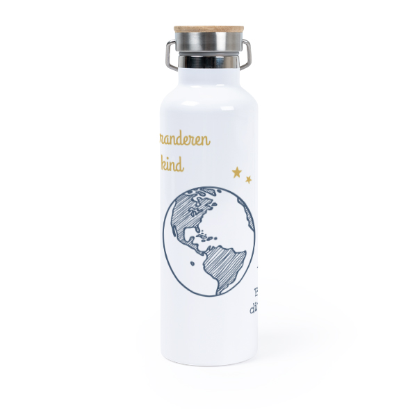 Thermosfles met bamboe deksel 75 cl