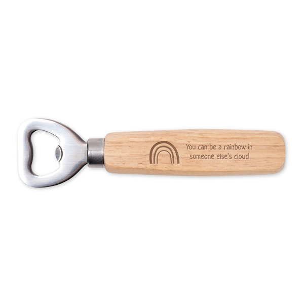Houten flesopener gegraveerd - set van 12 Houten flesopener gegraveerd - set van 12