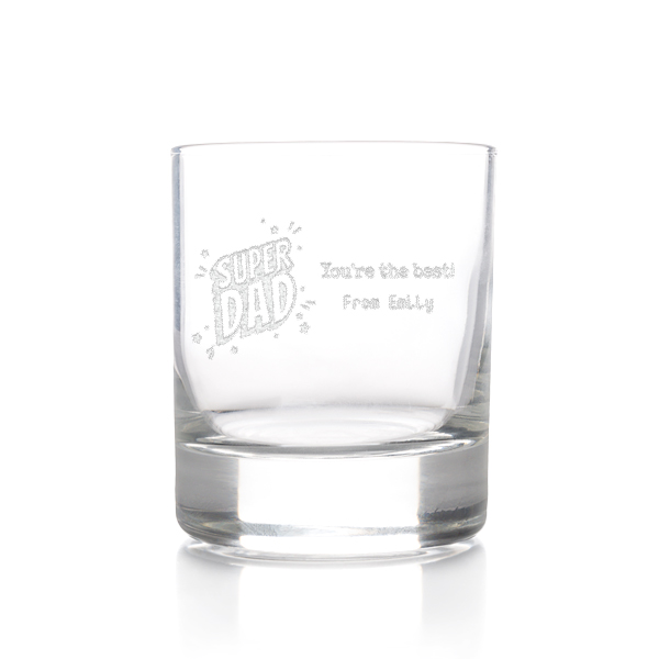 Engraved whisky glass