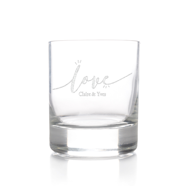 Engraved whisky glass