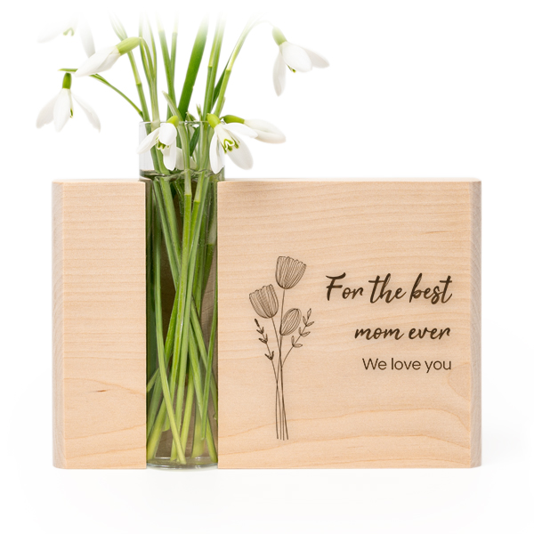 Woodblock Glass Vase - Engraved Woodblock Glass Vase - Engraved