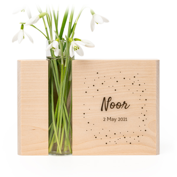 Woodblock Glass Vase - Engraved Woodblock Glass Vase - Engraved