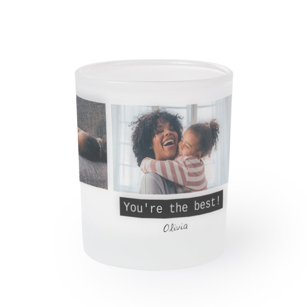 Frosted Glass Tealight Candle Holder - set of 2