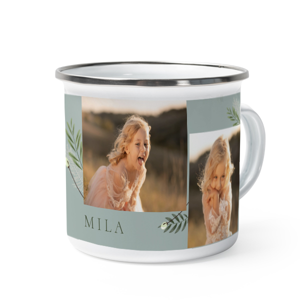 Emaille Tasse Weiss-metallic Emaille Tasse Weiss-metallic