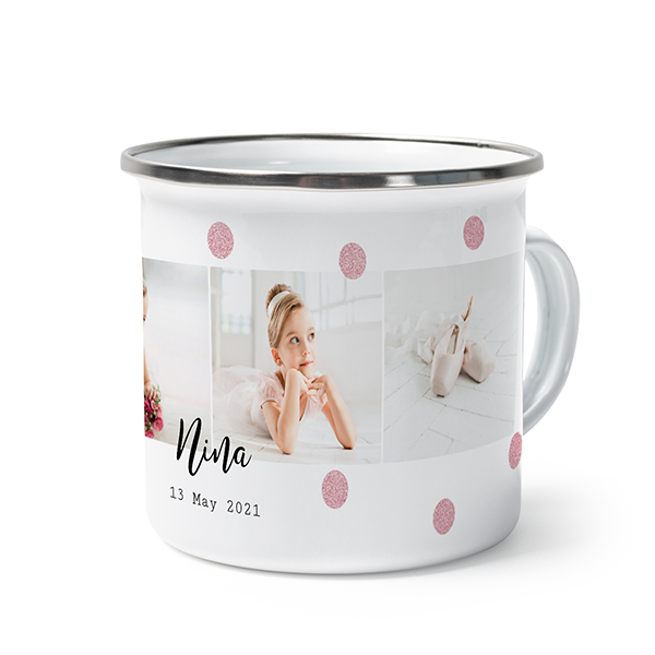 Mug émaillé bord alu