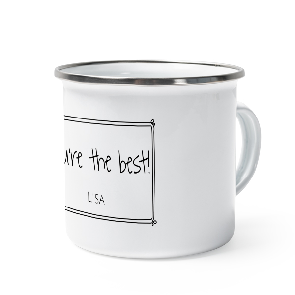 Emaille Tasse Weiss-metallic Emaille Tasse Weiss-metallic