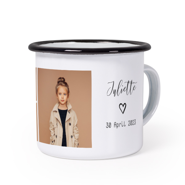 Mug émaillé bord noir