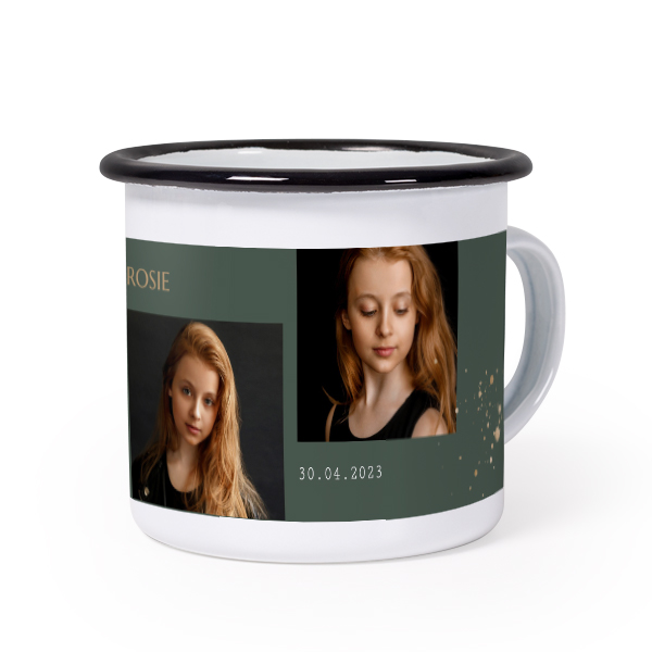 Mug émaillé bord noir