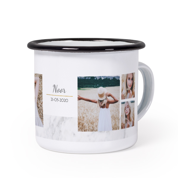 Mug émaillé bord noir