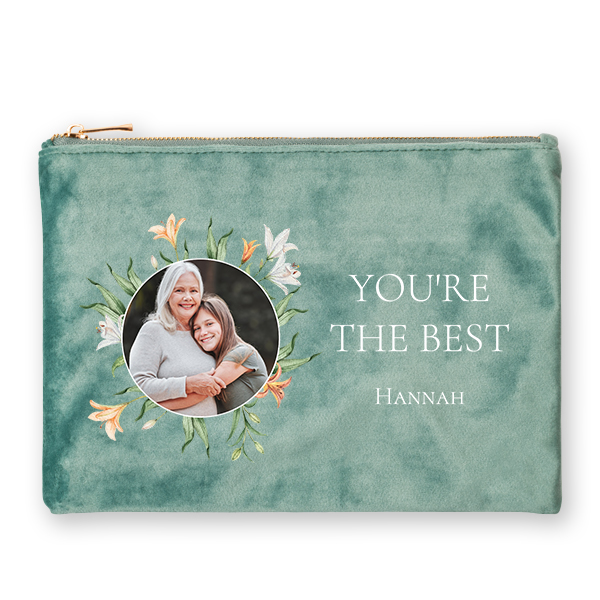 Grande trousse en velours verte Grande trousse en velours verte