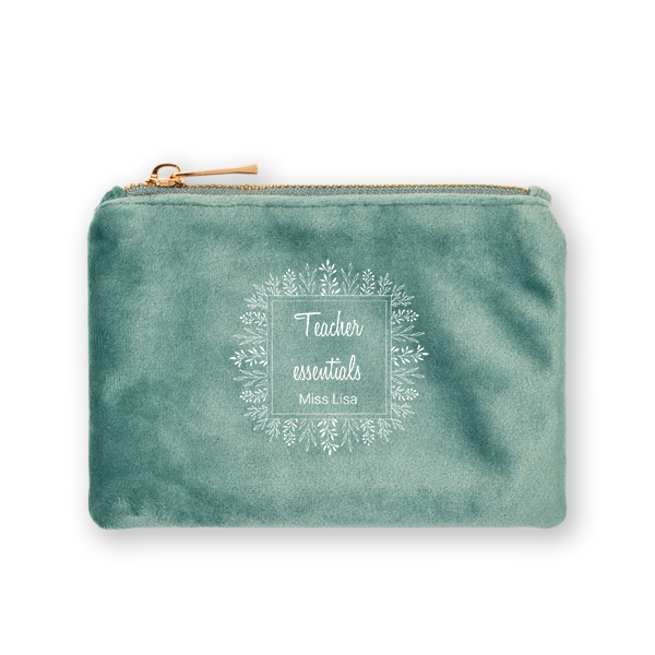 Petite trousse en velours verte