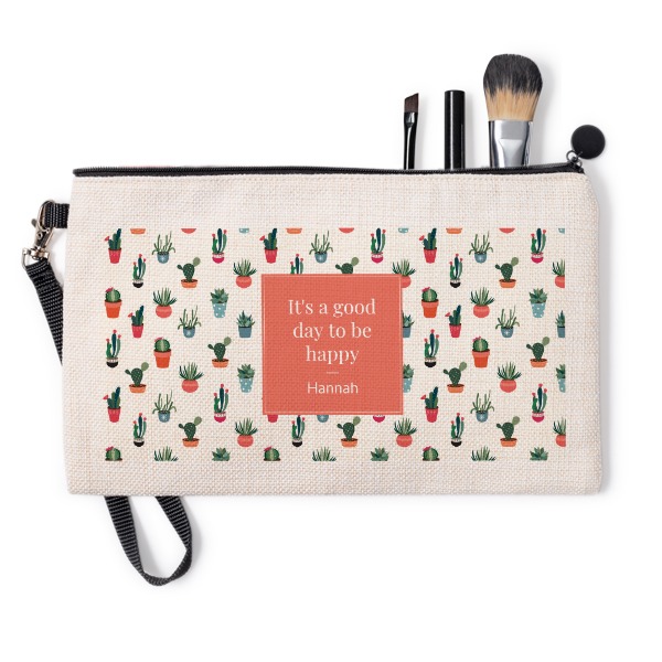 Makeup bag with zipper