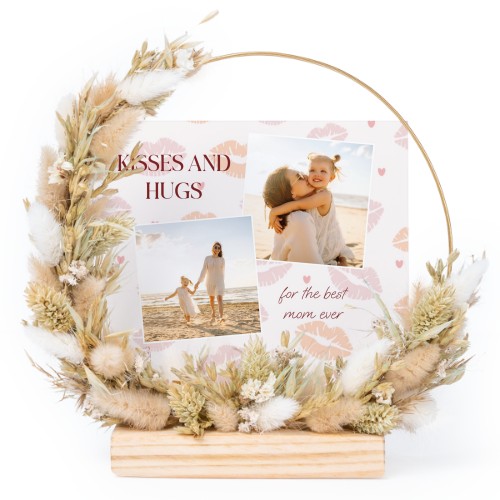 Dried flower wreath with 1 photo card Dried flower wreath with 1 photo card