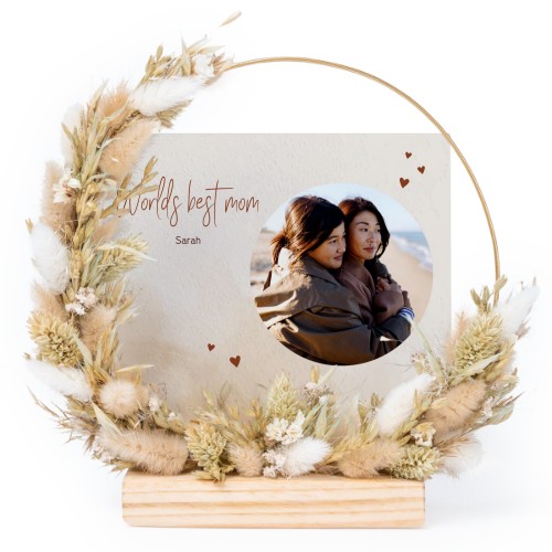 Dried flower wreath with 1 photo card