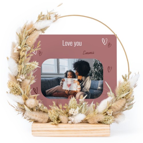 Dried flower wreath with 13 photo cards
