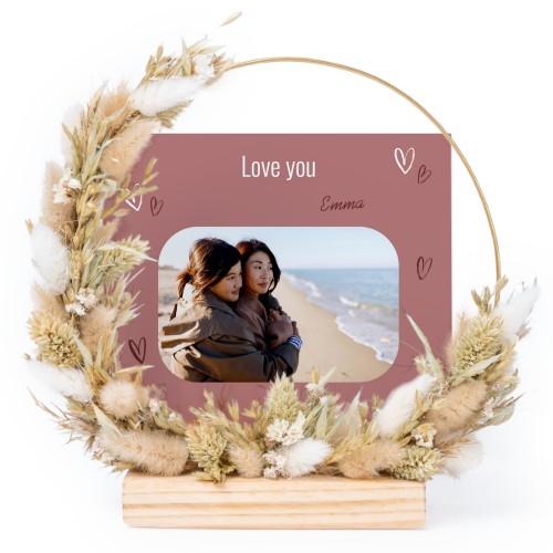 Dried flower wreath with 13 photo cards