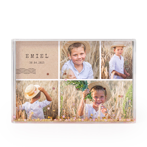 Fotoblok met gouden glitters Fotoblok met gouden glitters