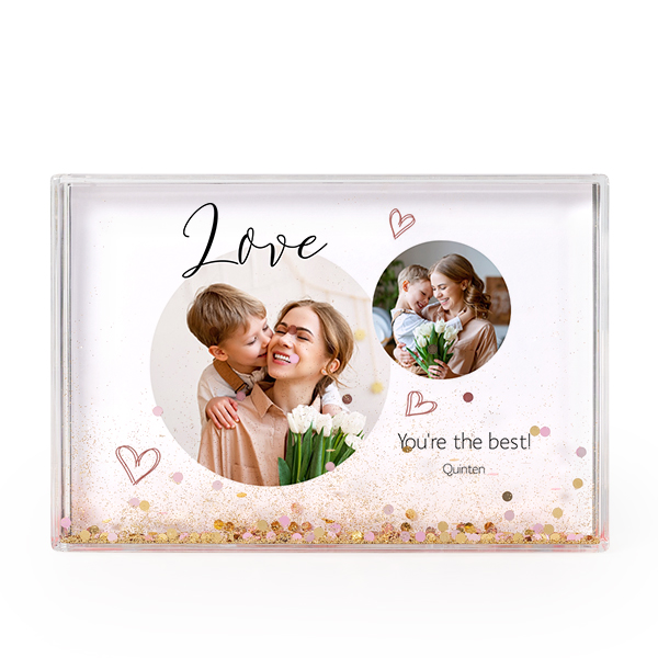 Acrylic frame filled with glitter Acrylic frame filled with glitter