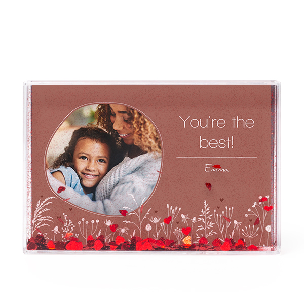 Photo frame with heart confetti