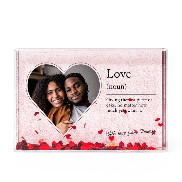 Photo frame with heart confetti