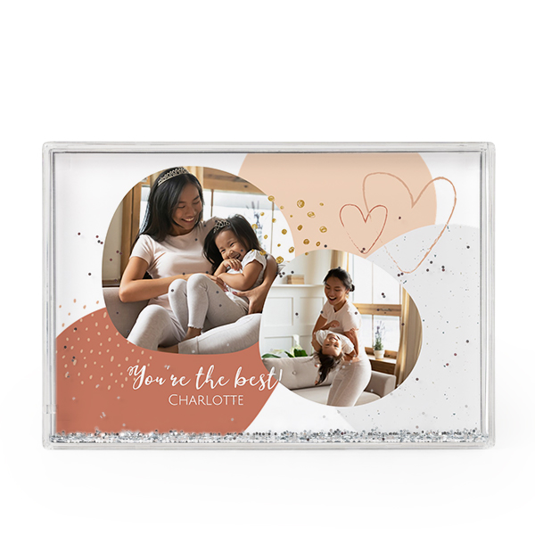 Photo frame with silver glitter Photo frame with silver glitter