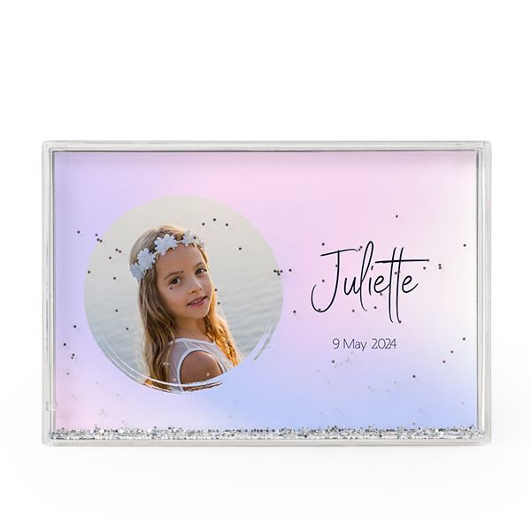 Fotoramme med sølvglitter Fotoramme med sølvglitter