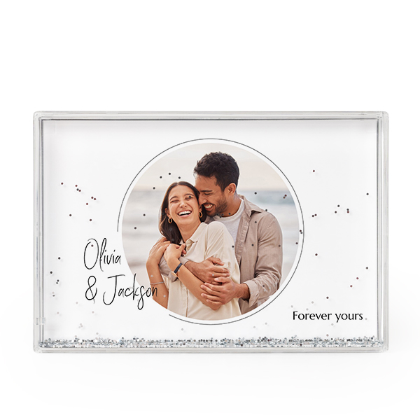 Photo frame with silver glitter