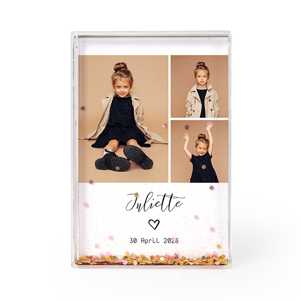 Fotoblok met gouden glitters Fotoblok met gouden glitters