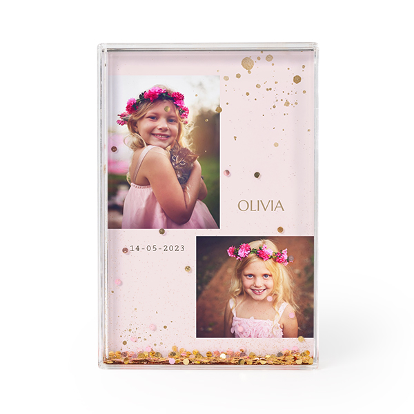 Acrylic frame filled with glitter Acrylic frame filled with glitter