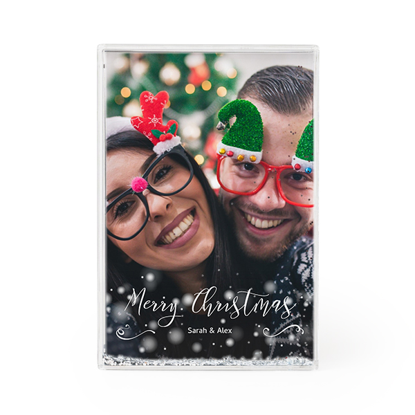 Photo frame with silver glitter