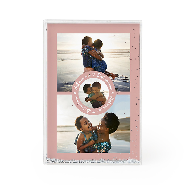 Photo frame with silver glitter Photo frame with silver glitter