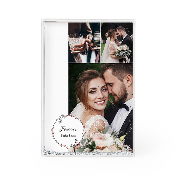 Photo frame with silver glitter Photo frame with silver glitter