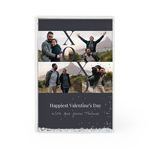 Photo frame with silver glitter