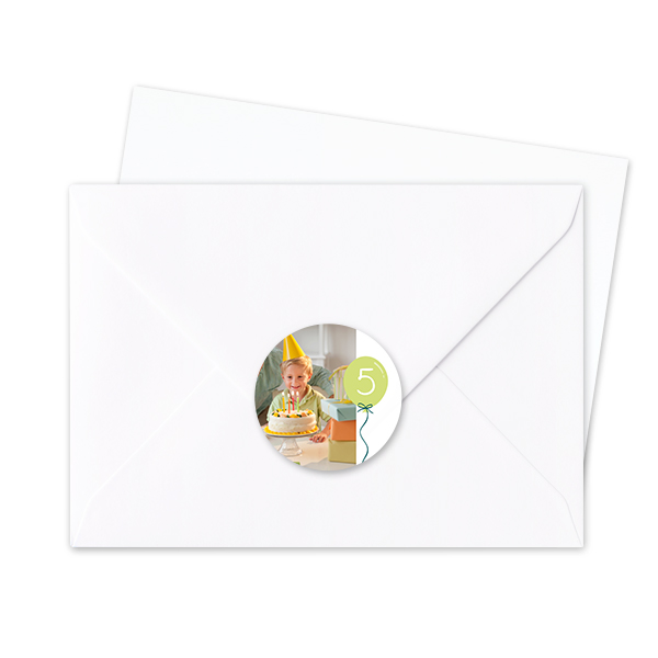 Envelop stickers Rond - Set van 24