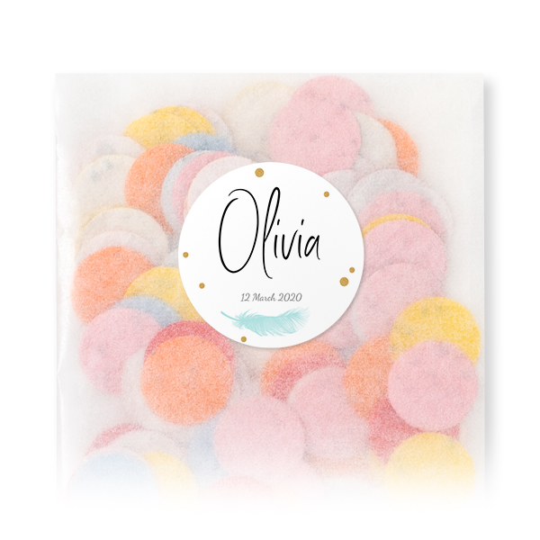 Biodegradable confetti with round stickers - 12 pcs