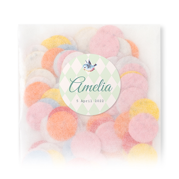 Sachets de confettis à semer avec autocollant rond (lot de 12)