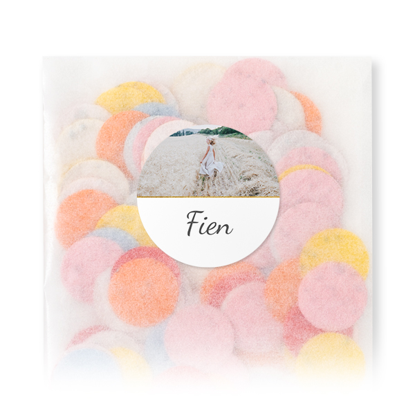 Biodegradable confetti with round stickers - 12 pcs