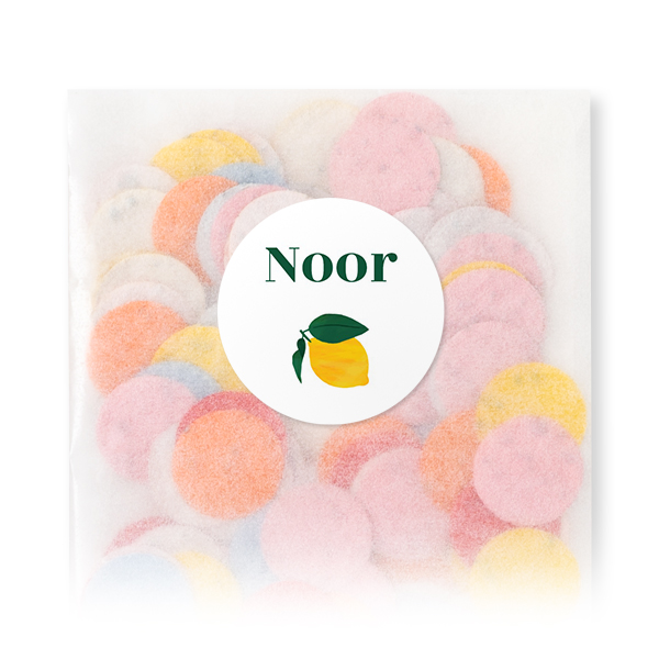 Sachets de confettis à semer avec autocollant rond (lot de 12)